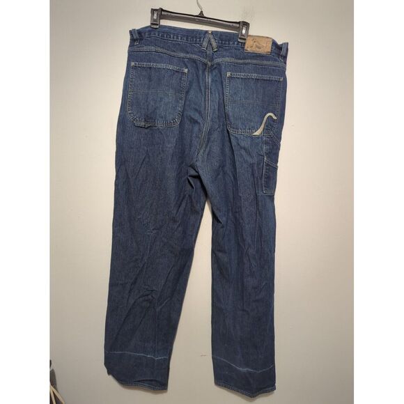 Drunknmunky Baggy Jeans Mens 42X34 Medium Wash Distressed 90s Y2K Straight - Picture 6 of 13